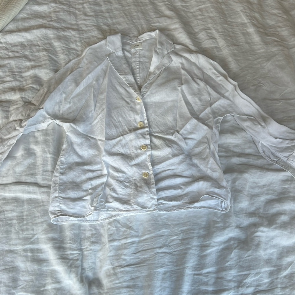 Wilfred Freeform Linen Shirt White